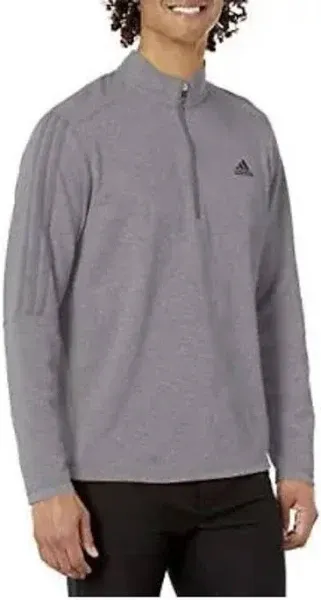 ADIDAS GOLF 3-STRIPES 1/4 ZIP SWEATER LEFT CHEST LOGO GOLF PULLOVER