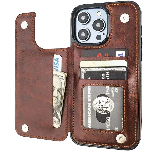 Onetop Leather Wallet Card Holder Case for iPhone 14 Pro Max