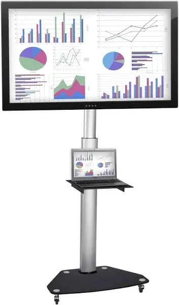 Mount-It! Traditional Black Tv Stand Integrated Tv Mount (Accommodates TVs more than 70-in)