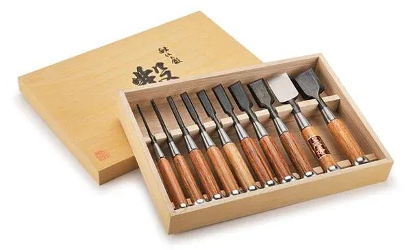 Okyo Japanese Chisel Set, 10-piece