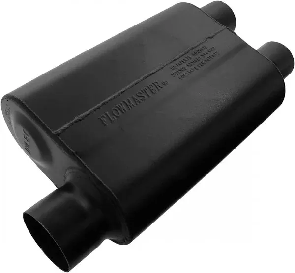 Flowmaster Super 44 Series Muffler, 3 In. Offset Inlet, 2.5 In. Dual Outlet, Aggressive 9430462