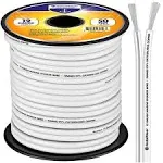 InstallGear 12 Gauge Tinned OFC Heavy Duty Boat Marine White Speaker Wire 50 ft