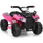 6V Kids ATV Quad Electric Ride On Car with LED Light and MP3-Pink