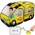 School Bus Pop Up Kids Play Tent - Tents with Sound Play Button for Toddler &amp;...