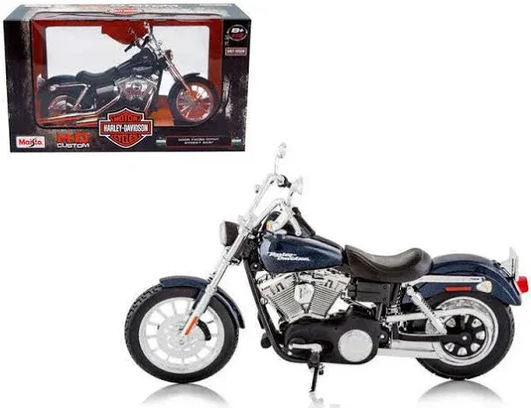 1:12 Harley-Davidso<wbr/>n 2006 FXDBI Dyna Street Bob Bike -- Navy -- Maisto Motorbike