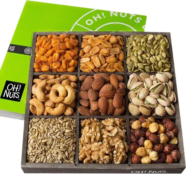 Nuts Gift Basket Mixed Nuts Assortments | 9 Variety Mixed Nuts by Oh Nuts