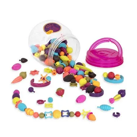 B. toys – Pop Arty! 150 Pcs Jewlery Making Kit Creative Pop Snap Bead Set for Kids –DIY Craft Jewelry Making Kit –Necklaces