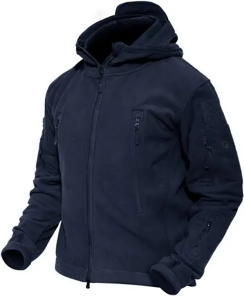 MAGCOMSEN Men's Hoodie Fleece Jacket 6 Zip-Pockets Warm Winter Jacket Military Tactical Jacket