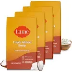 Lume Triple Milled Soap - Rich Moisture & Gentle Cleansing - Paraben Free, Phthalate Free, Skin Safe - 5 ounce (Pack of 4) (Toasted Coconut)