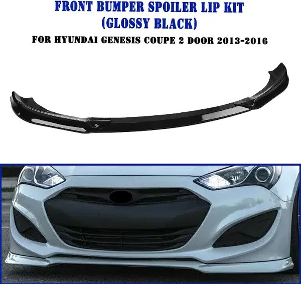 For 13-16 Hyundai Genesis Coupe Glossy Black Front Bumper Lip Spoiler Splitter