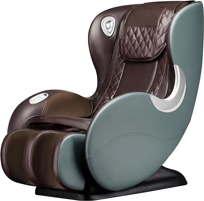 Small Massage Chairs SL Track Full Body Massage Recliner, Shiatsu Recliner, Space-Saving Design, Zero Gravity, Bluetooth Speaker (Brown GR8526 LED)