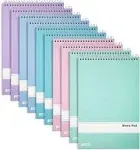 Better Office Steno Pads, 6" x 9", Gregg-Ruled, Assorted Colors, 80 Sheets/Pad, 10 Pads/Pack (25810-10PK)