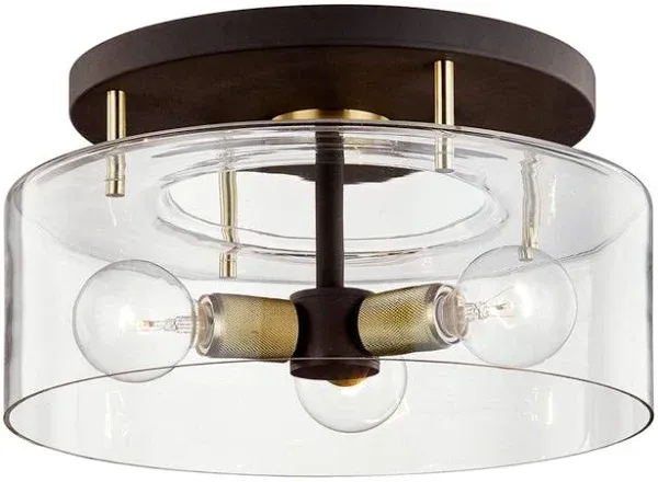 Troy Lighting Bergamot Station 3-Light Semi-Flush Mount Ceiling Light