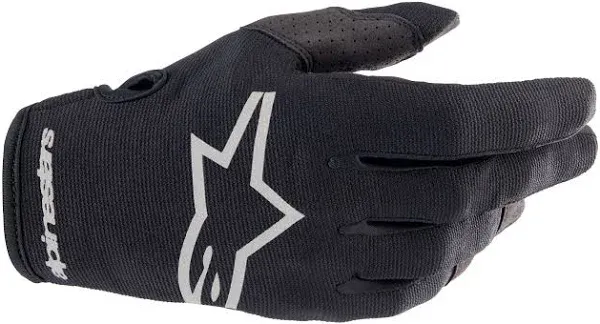 Black/Brushed Silver Radar Gloves - Small Alpinestars 3561823-1419-S