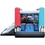 Star Wars Bounce House with Slide, Indoor Outdoor Darth Vader Inflatable Luke Skywalker Lightsaber Fun Bouncy Castle for Kids Ages 3-8 Years Old