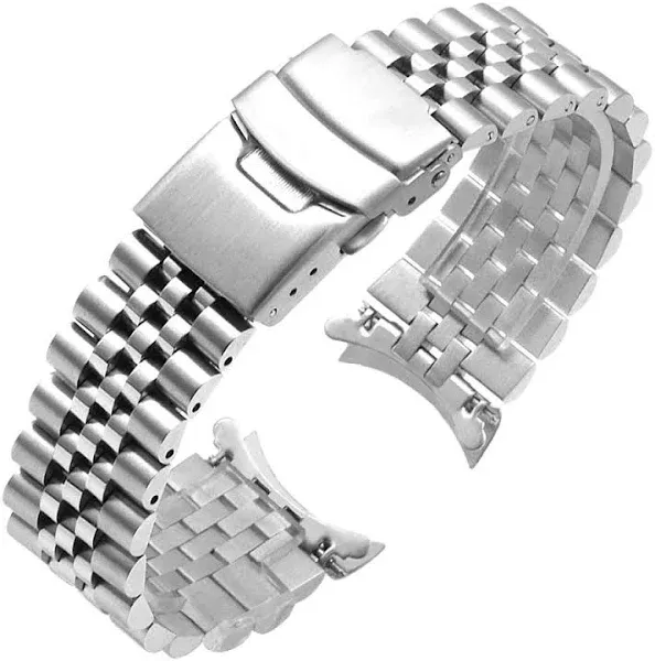 Juntan Stainless Steel Curved Ends Tapered Watch Band