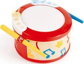 Hape Electronic Kids Drum with Lights & Guided Play| 2 Play Modes Drum Sensory Musical Instrument Toys for Toddler Gift Packing