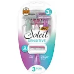 BIC Soleil Sensitive Women's 3-Blade Disposable Razor, 3 Count - Pack of 2 (6 Razors)