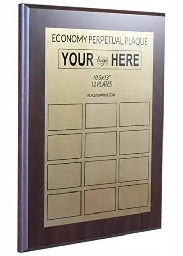 Perpetual Plaques - Great for Employee of The Month, Sponsered and Donated by Plaques and Sporting Awards. Order All Small Plates Now, or One at a Time Later (10.5 x 13 Economy)