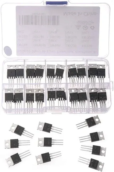 Bridgold 50pcs 10Types TIP Series Transistors Assortment Kit Including TIP31 ...