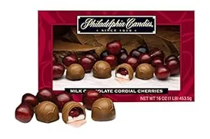 Philadelphia Candies Milk Chocolate Covered Cordial Cherries with Liquid Center Net Wt 1 lb