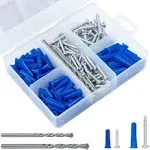 Conical Concrete Wall Anchors and Screws Assortment Kit