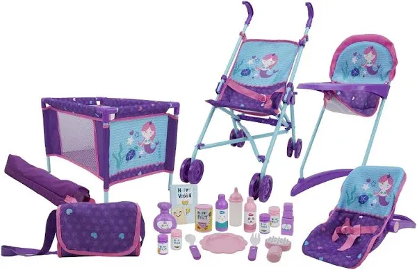 509 Crew Mermaid Doll Stroll N Play & Care Set