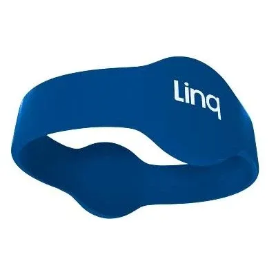 Linq Bracelet v3 - Smart NFC and QR Technology Band for Networking, Custom Links, Videos, and More (Blue)