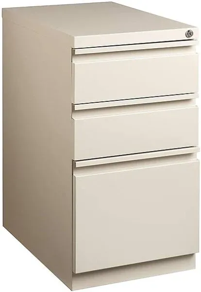 Staples 3-Drawer Mobile Pedestal File Cabinet Putty (20-Inch) 24871D