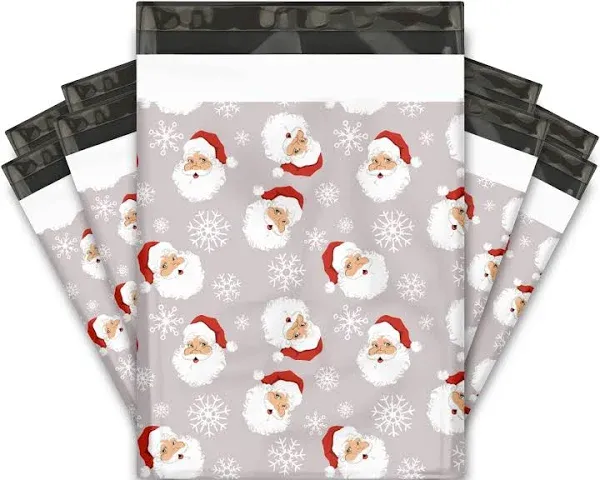 10x13 Santa Claus Designer Poly Mailers Shipping Envelopes Premium Printed Bags