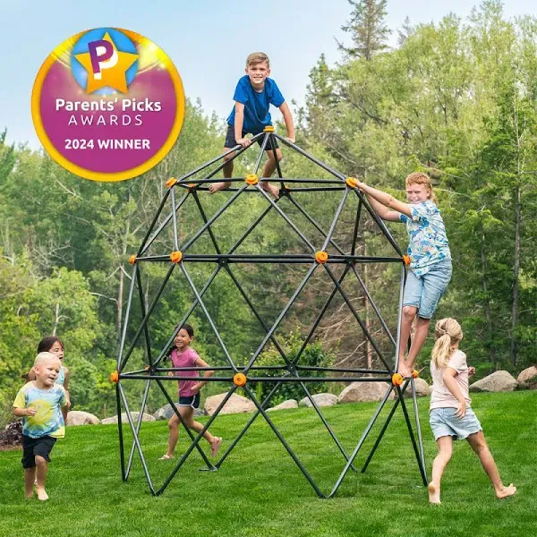 7.5’ Large Geometric Climbing Dome – Heavy Duty, Non Slip Kids Climber with Rock Climbing Hand Grips Backyard Play Equipment, Ages 3-10