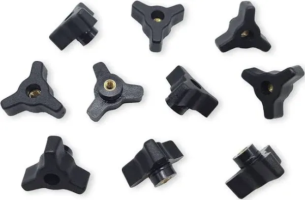 10 Piece 1-3/16" Diameter Female Thread Tri-Star Knob Sets