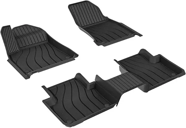 3W Floor Mats Fit Porsche Cayenne 2019-2024 (5 PCS), TPE All Weather Custom Fit Floor Liner for Porsche Cayenne 1st and 2nd Row 5 PCS Full Set Car Mats, Black