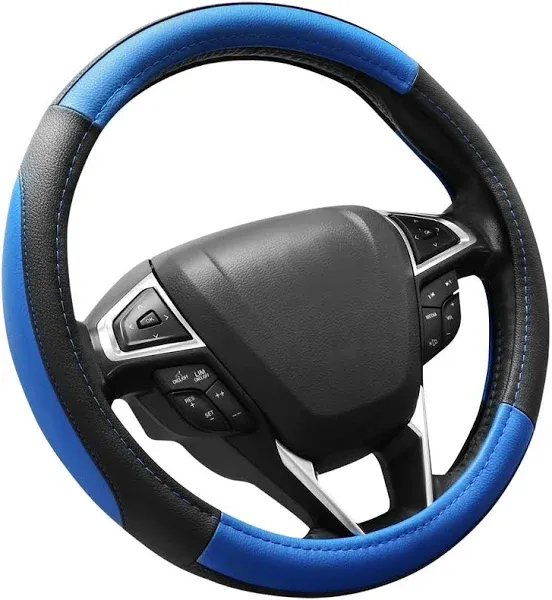  Car Steering Wheel Cover Universal Standard size[14 1/2&#039;&#039;-15&#039;&#039;] Black and Blue