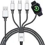 4-in-1 Braided Multi Charging Cable 6ft