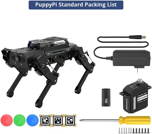 HIWONDER Quadruped Robot Bionic Robot Dog Powered by Raspberry Pi 4B with AI Vision Raspberry Pi kit ROS Open Source Programming Robot