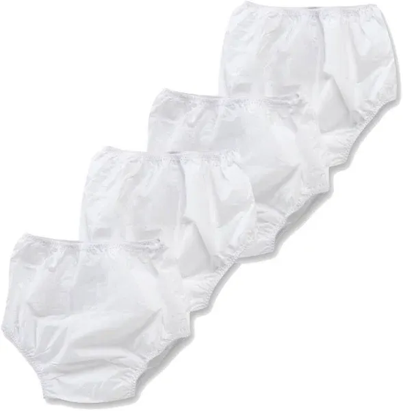 Gerber Plastic Pants 4 Pairs, White, 2T-3T