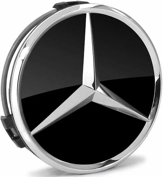 OEM GENUINE MERCEDES BENZ BLACK STAR WHEEL INSERT CAP C E S SL CL ML GL R GLK GL