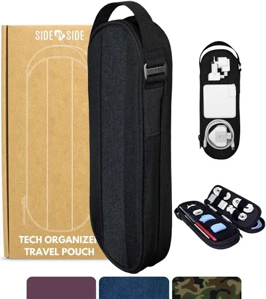 Side by Side Electronic Organizer Travel Case | Cord Organizer Travel Pouch | Tech Organizer Travel Case for Cable, Charger | Premium Bag Travel Gifts For Travelers Women