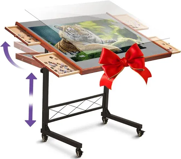 JoyBerri Jigsaw Puzzle Table/ Rolling Puzzle Desk