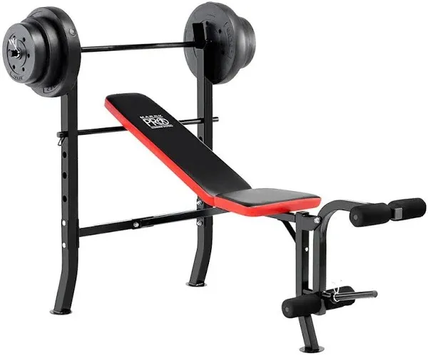 Marcy Pro Standard Weight Bench with 100 lb. Weight Set