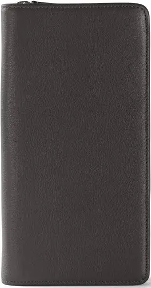 Leatherology Black Onyx Travel Zip Organizer Wallet, Passport Holder, RFID Available, Full Grain Leather