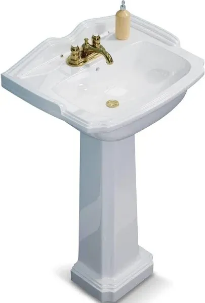 Cloakroom 19" Pedestal Combo Bathroom Sink