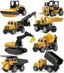 Geyiie Alloy Small Construction Cars Vehicles Die Cast Mini Construct