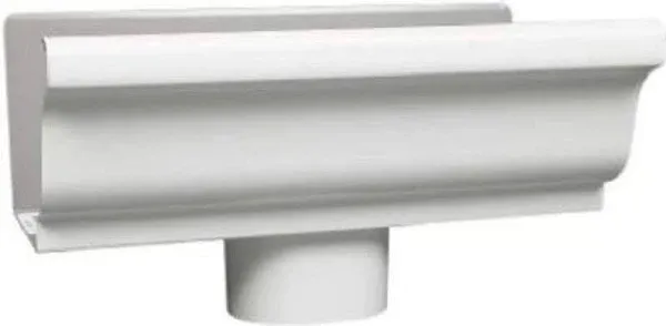 Amerimax 4 In. K Style Galvanized White Gutter Drop Outlet 19010 Amerimax 19010