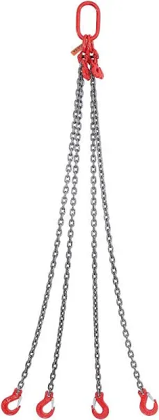 VEVOR Chain Sling, 11000 lbs Weight Capacity, 5/16'' x 5' G80 Lifting Chain with Grab Hooks, DOT Certified, Blackening Coating Manganese Steel & Adjustable Length, for Dock Factory Construction Site  | VEVOR US