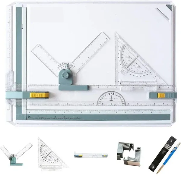 Frylr Metric A3 Drawing Board Drafting Table Multifunctional Drawing Board Table with Clear Rule Parallel Motion and Angle Adjustable Measuring System