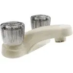 Dura Faucet Non-metallic Two-handle Rv Lavatory Faucet With Smoked Acrylic Knobs - Bisque Parchment - DF-PL700S-BQ