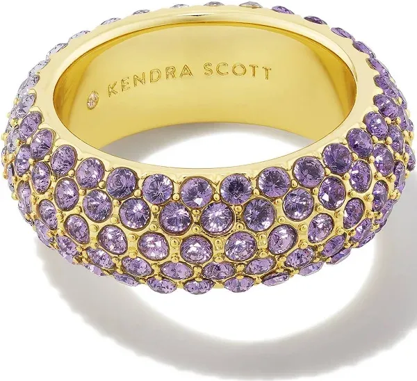 NEW! Kendra Scott Purple Mauve Ombre Mix Mikki Gold Pave Ring