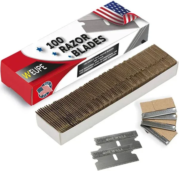 Razor Blades Utility: Single Edge Razor Blades 100 Pack, Razor Blade Scraper ...